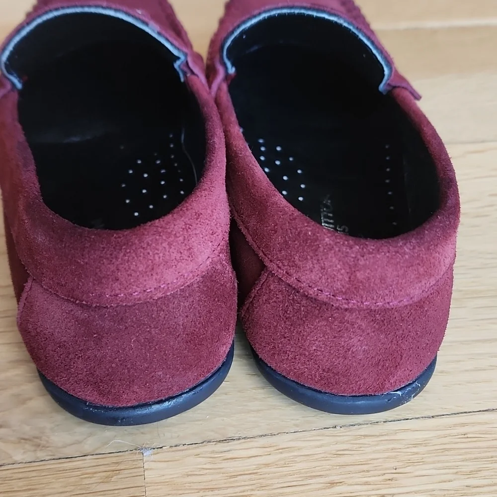Louis Vuitton Boys Burgundy Suede Driving Loafers